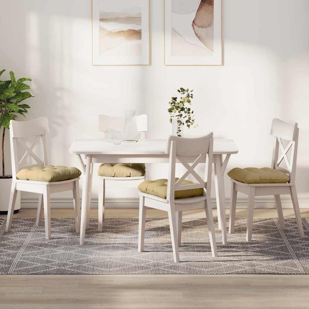 Perne de Șezut 4 pcs Gri Verde 40 x 40 cm Țesătură din corduroy GartenMobel Dekor