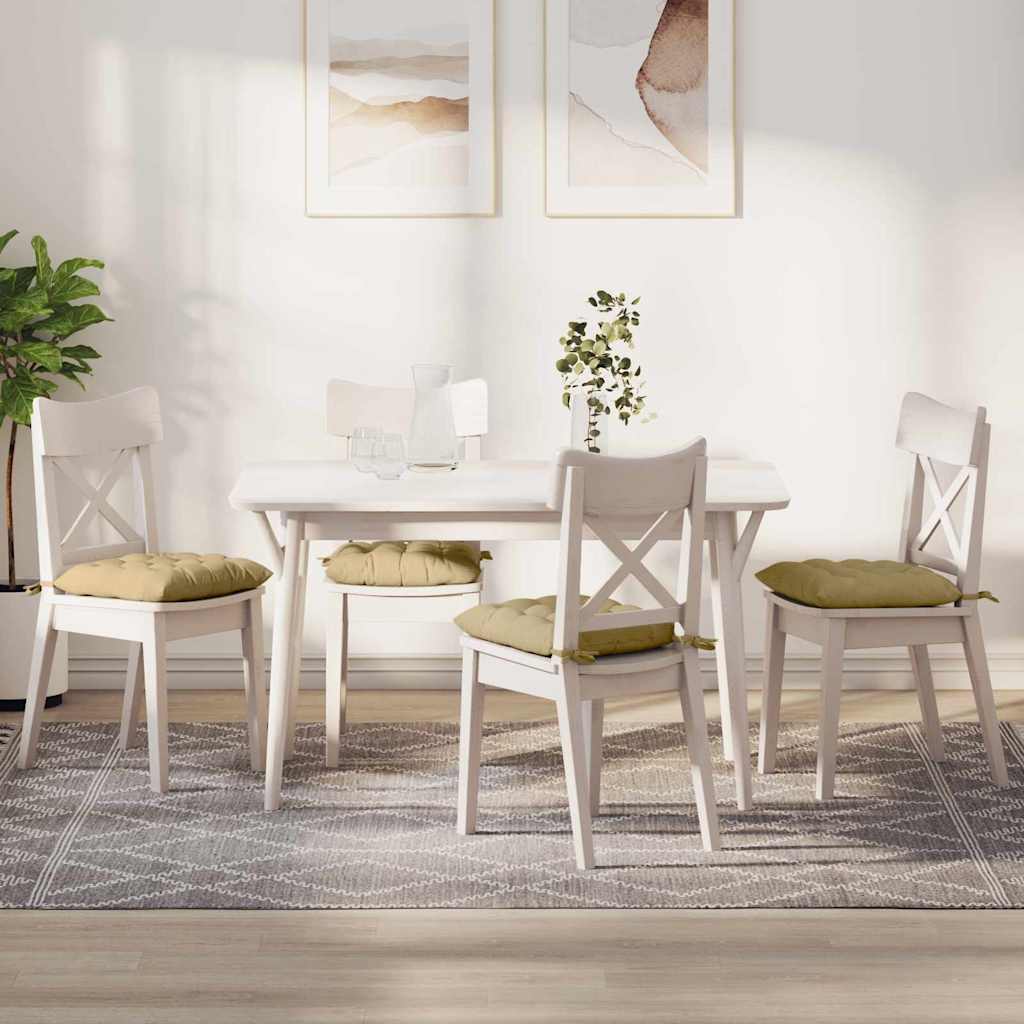 Perne de Șezut 4 pcs Gri Verde 40 x 40 x 6 cm GartenMobel Dekor