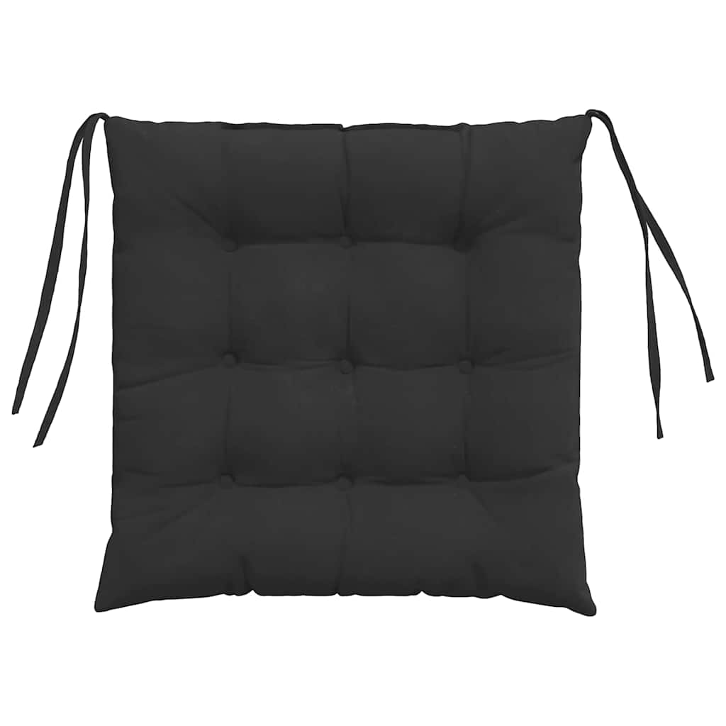 Perne de Șezut 4 pcs Negru 40 x 40 x 6 cm Microfibră GartenMobel Dekor