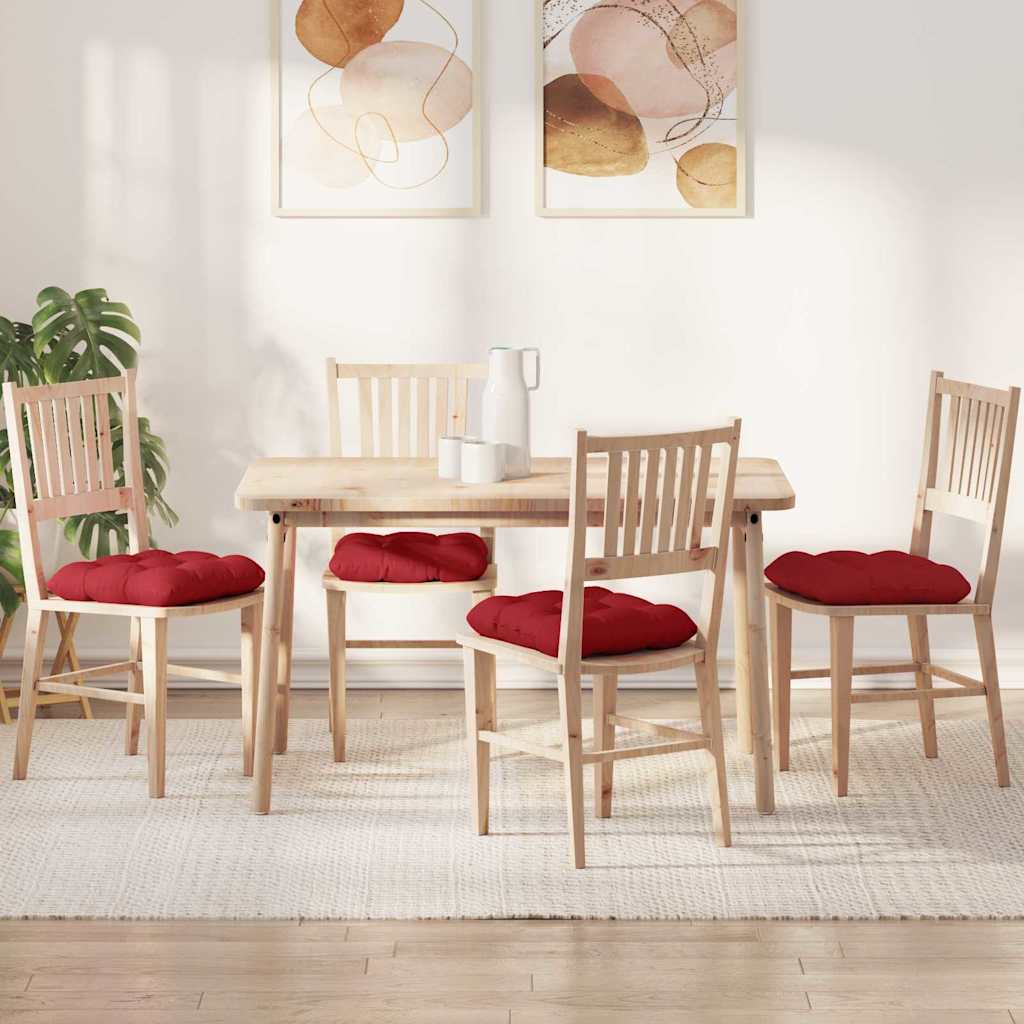 Perne de Șezut 4 pcs Roșu 45 x 45 x 12 cm țesătură GartenMobel Dekor