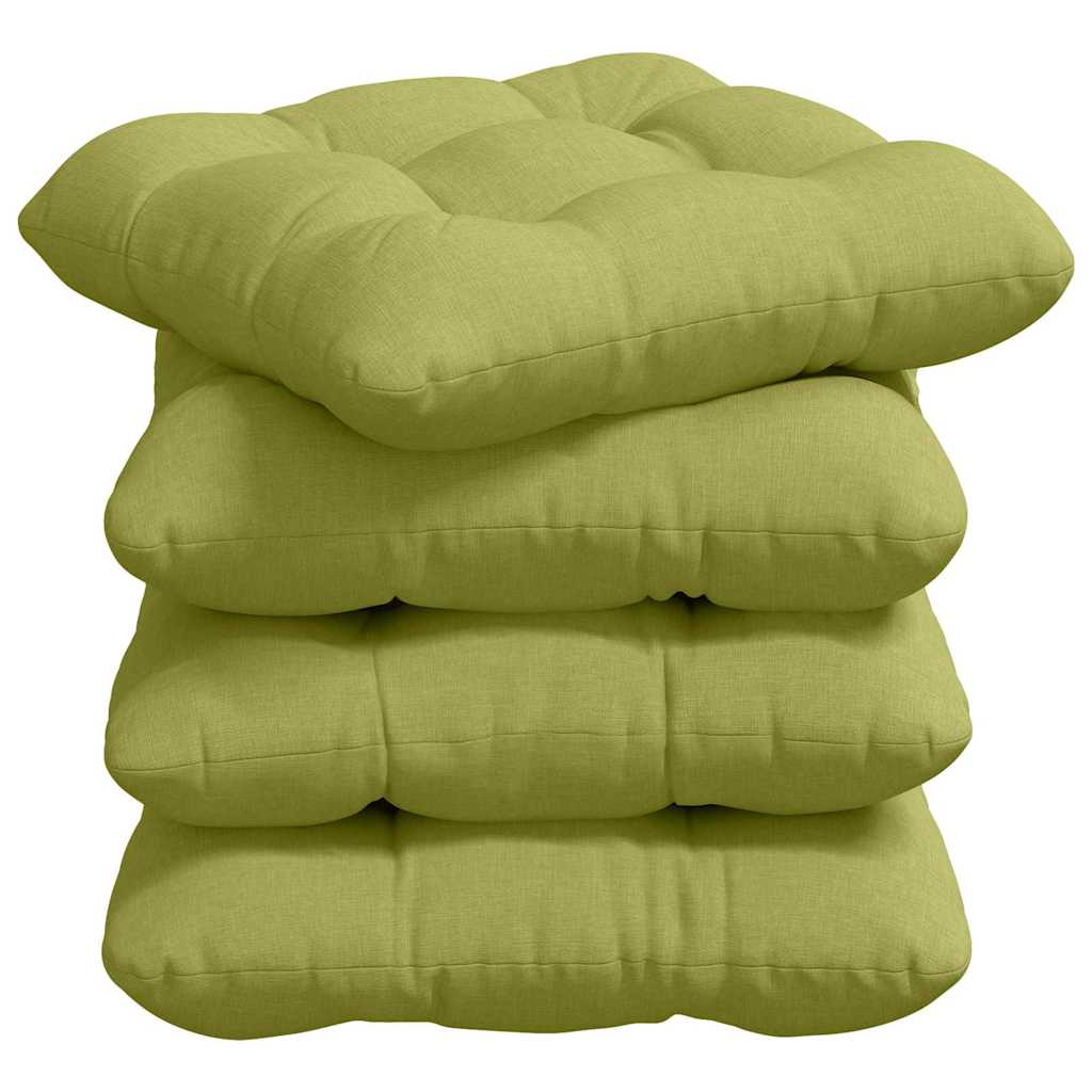 Perne de Șezut 4 pcs Verde deschis 45 x 45 x 12 cm țesătură GartenMobel Dekor