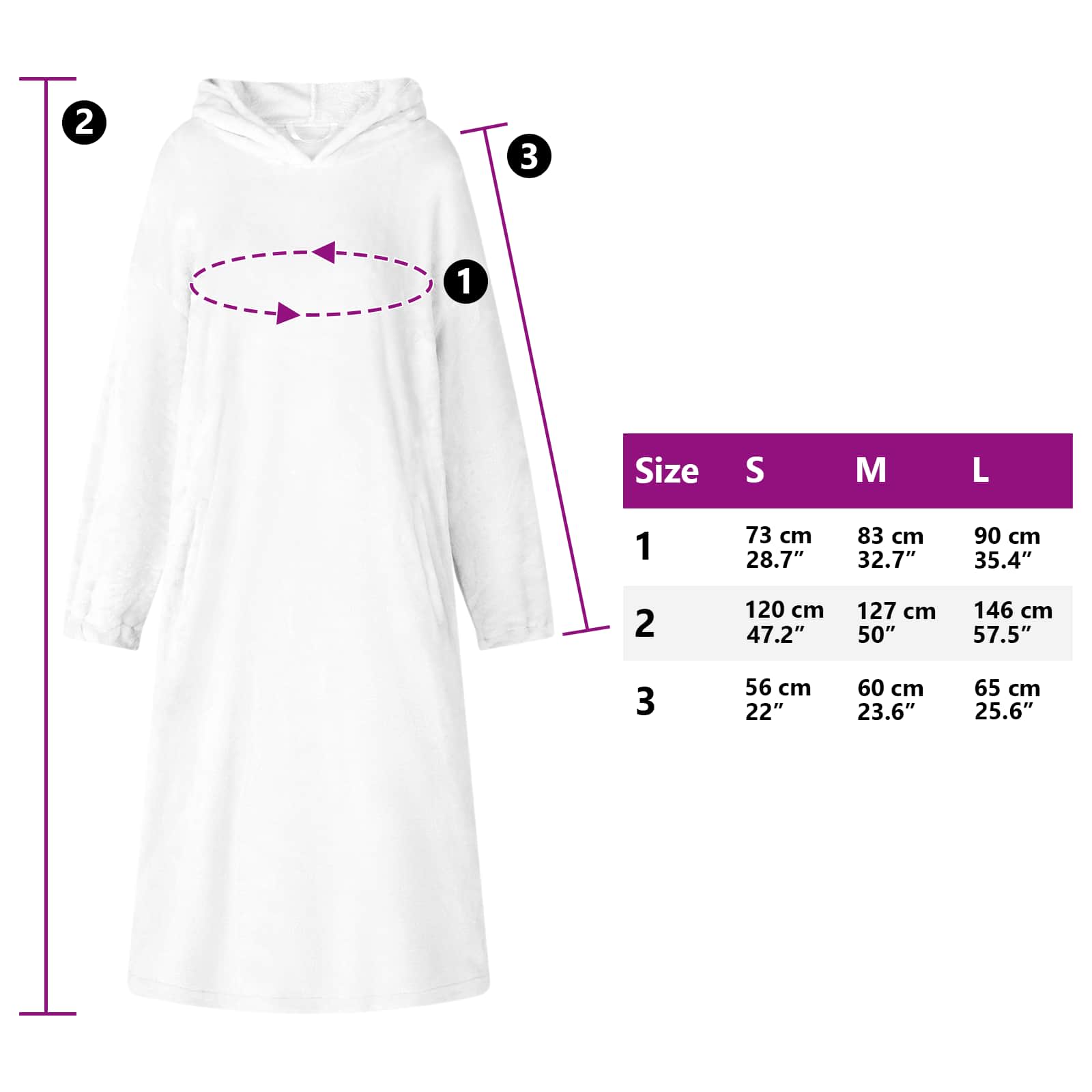 Hanorac pătură Alb m Flanelă GartenMobel Dekor