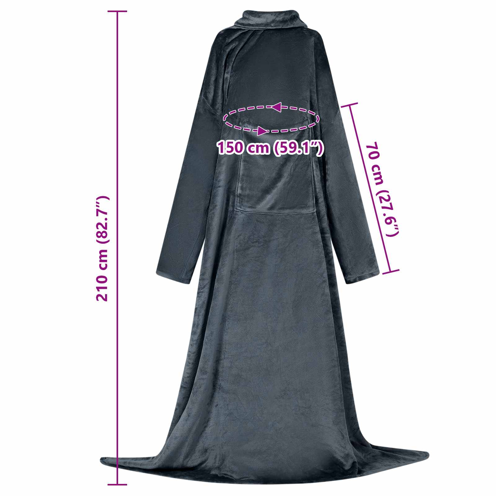 Hanorac pătură Albastru marin Flanelă GartenMobel Dekor