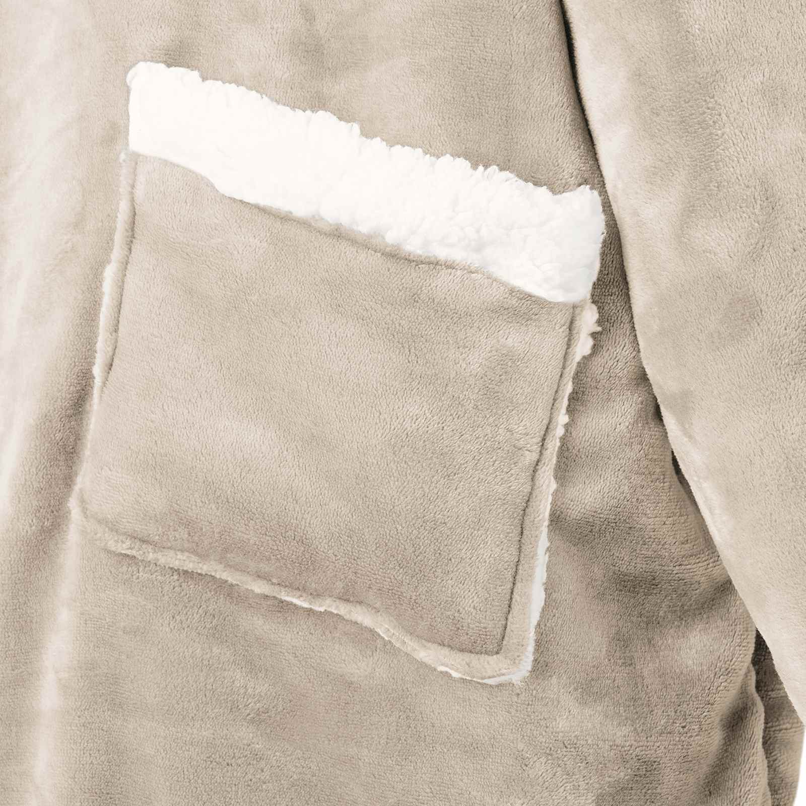 Hanorac pătură Bej l Fleece și Flanel GartenMobel Dekor