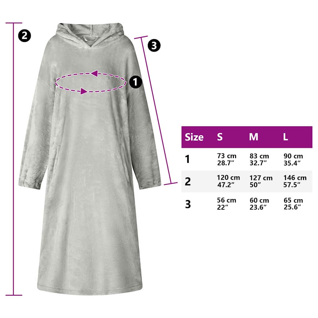 Hanorac pătură Gri l Flanelă GartenMobel Dekor