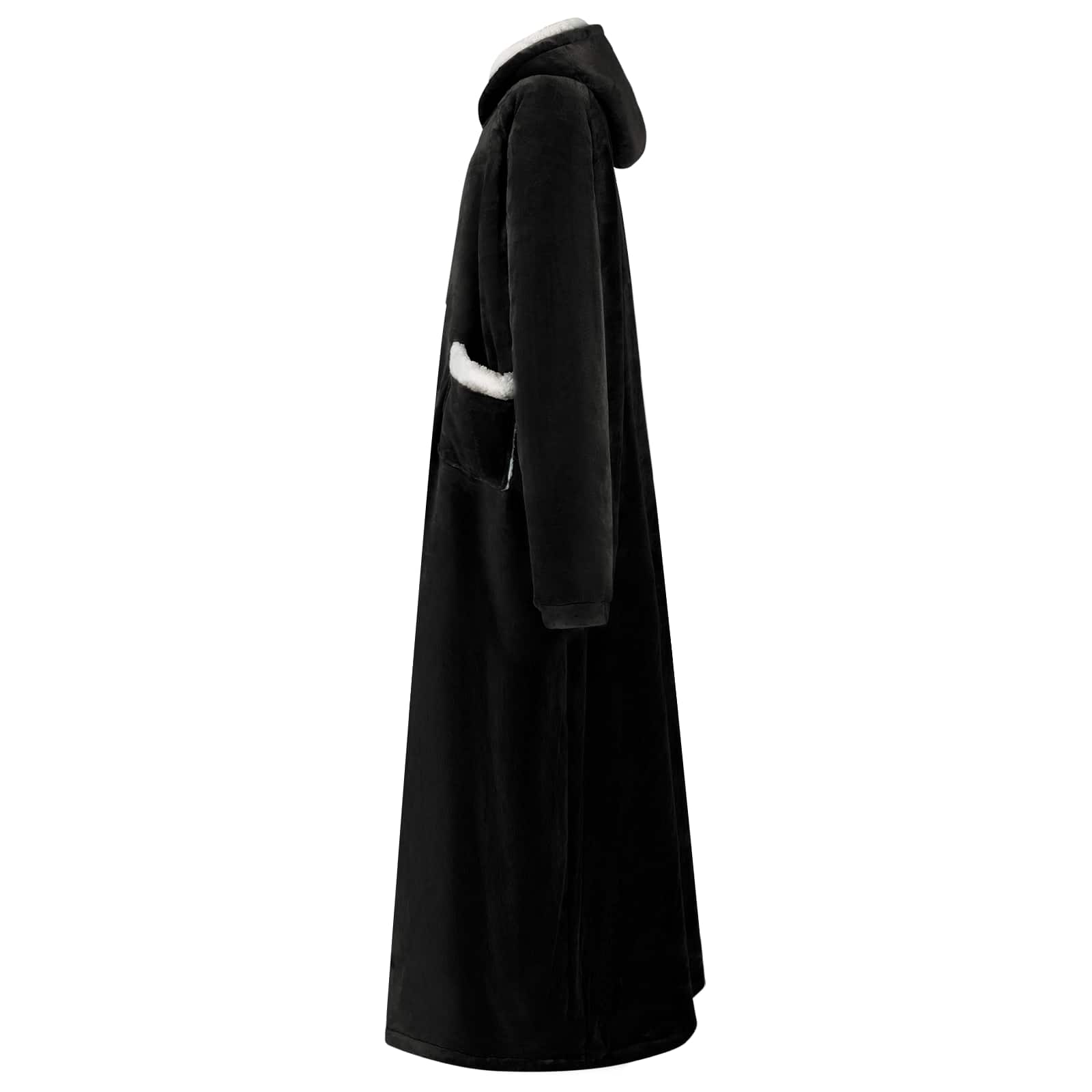 Hanorac pătură Negru l Fleece și Flanel GartenMobel Dekor