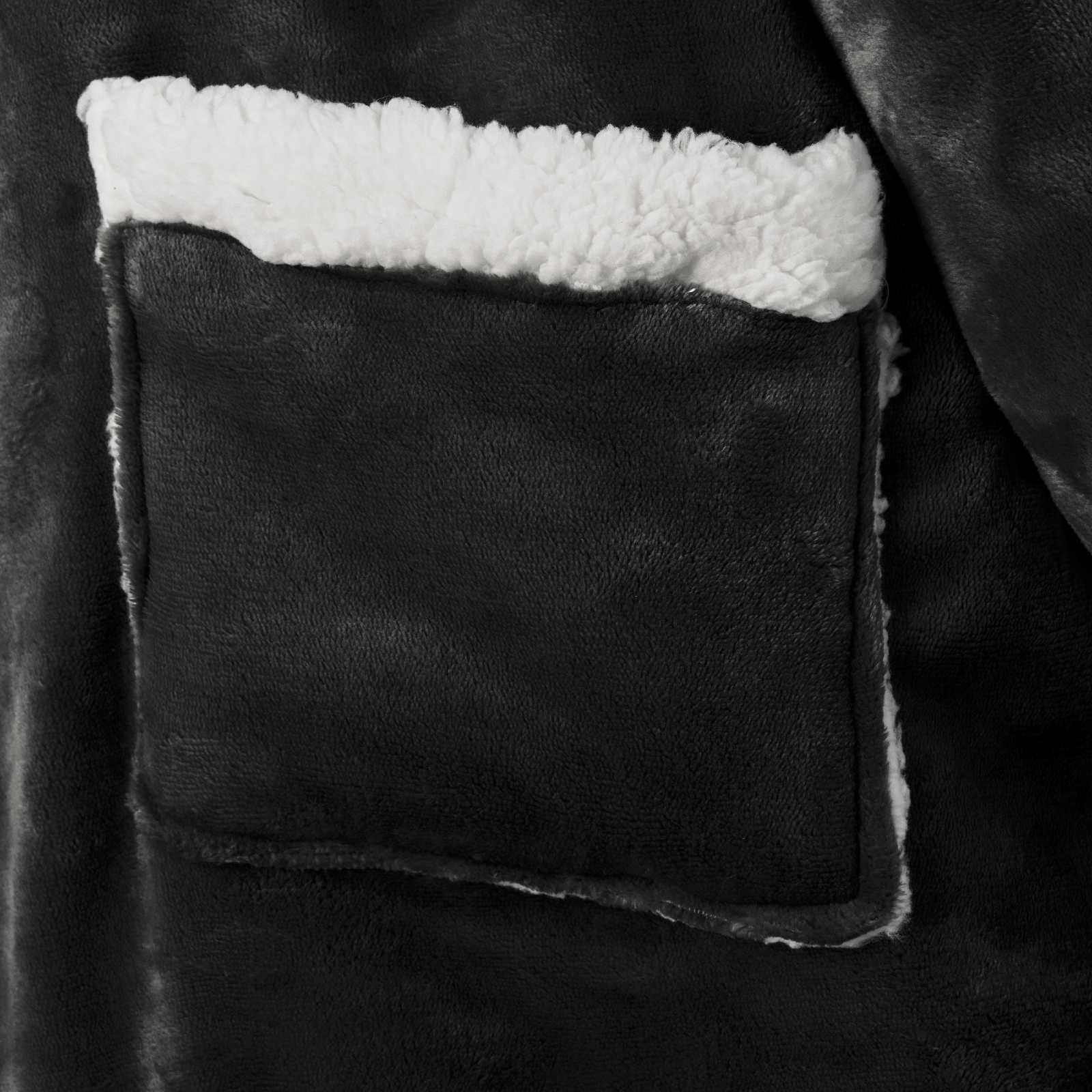 Hanorac pătură Negru l Fleece și Flanel GartenMobel Dekor