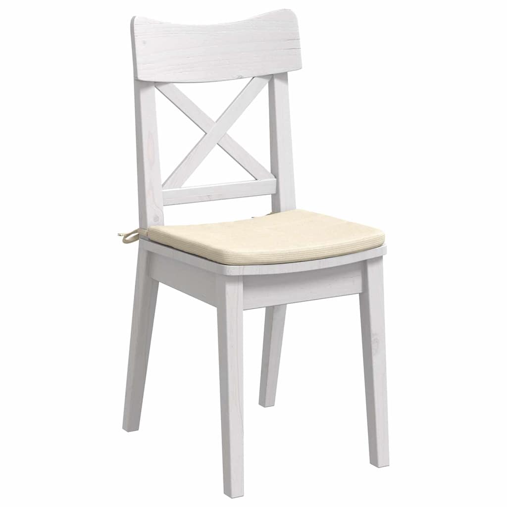 Perne de Șezut 4 pcs Crem 40 x 40 x 3 cm Țesătură din corduroy GartenMobel Dekor