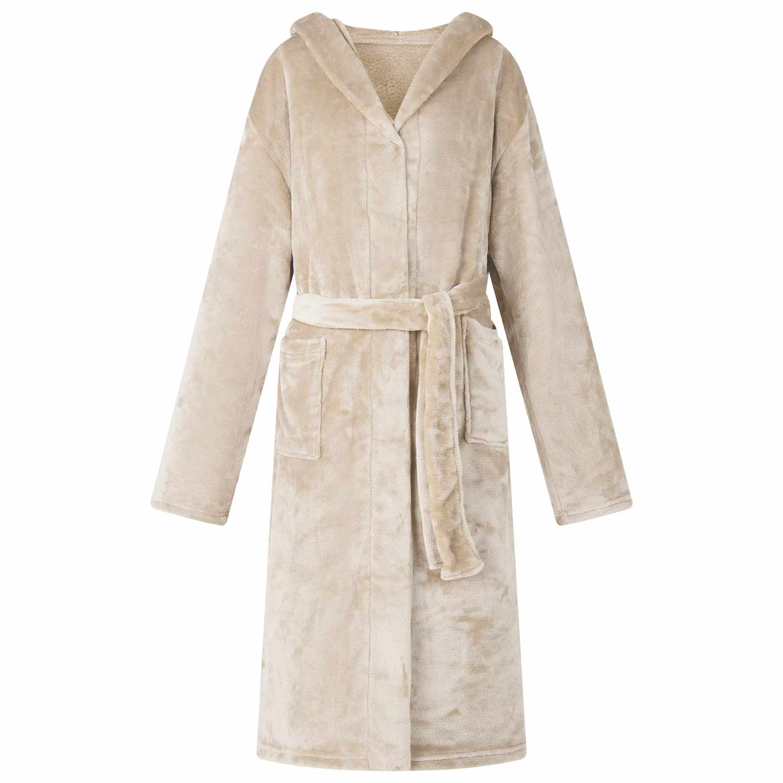 Robe cu glugă Bej xxxl Flanelă GartenMobel Dekor