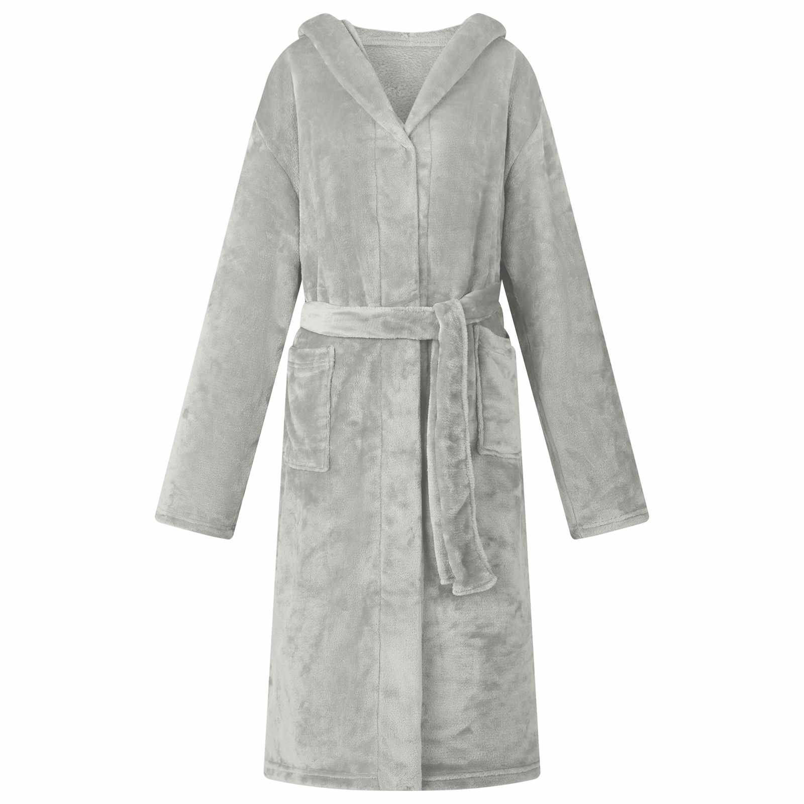 Robe cu glugă Gri xxxl Flanelă GartenMobel Dekor