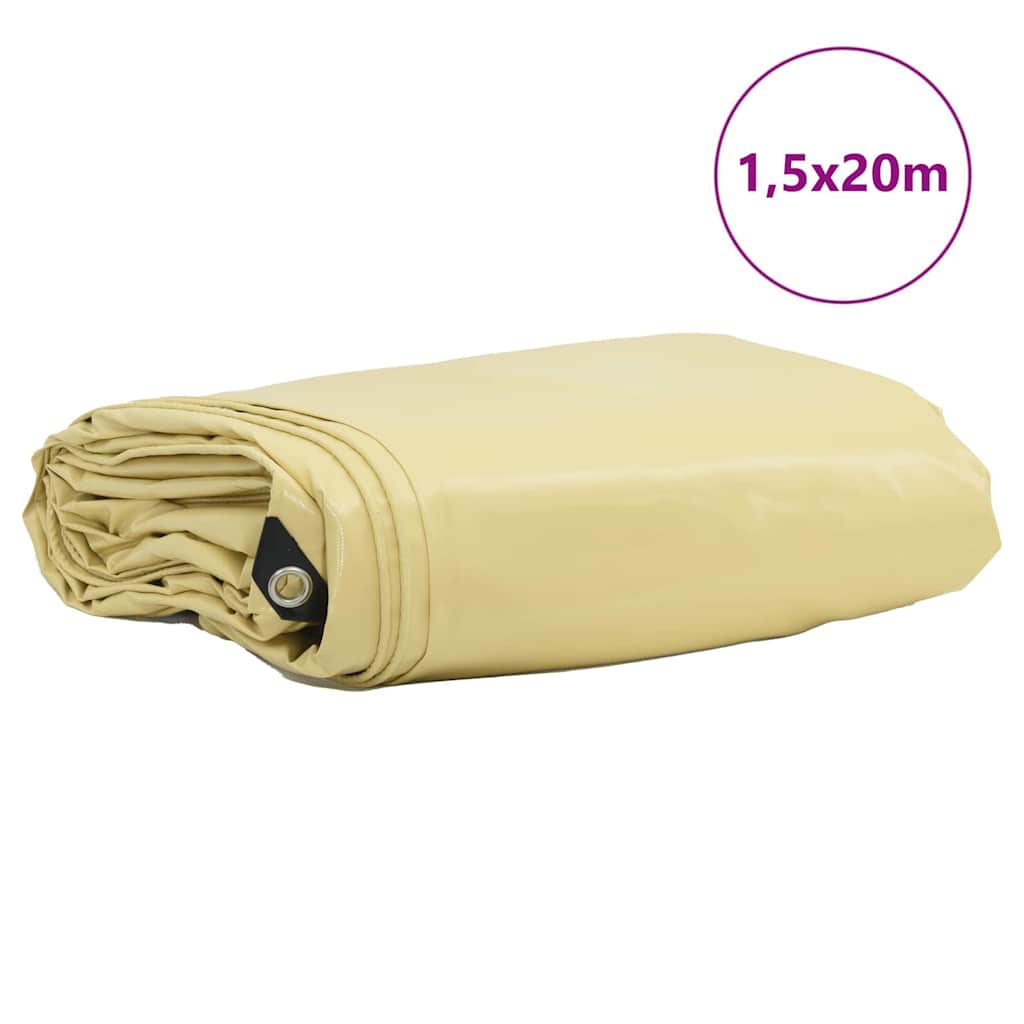 Pânză 650g / m² Bej 1,5 x 20 m Pânză cu acoperire PVC GartenMobel Dekor