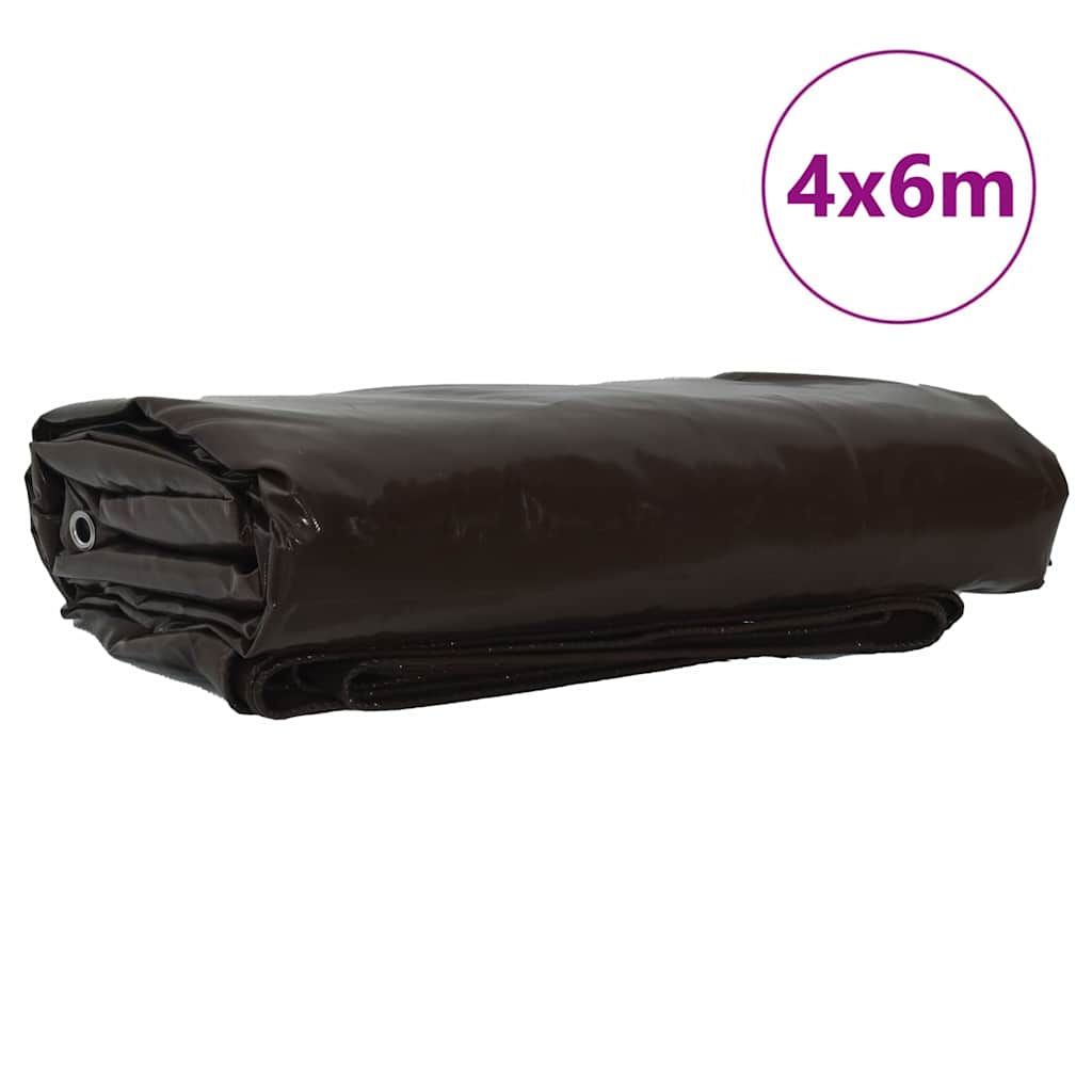 Pânză 650g / m² Maro 4 x 6 m Pânză cu acoperire PVC GartenMobel Dekor