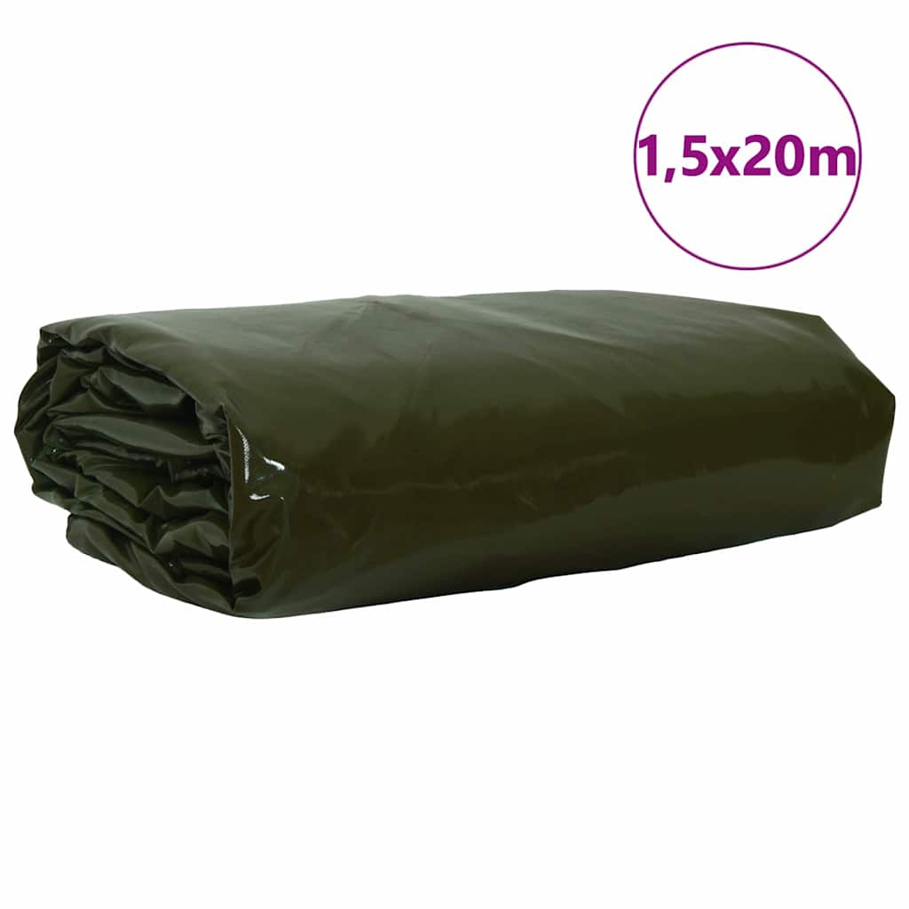 Pânză 650g / m² Verde măsliniu 1,5 x 20 m Pânză cu acoperire PVC GartenMobel Dekor