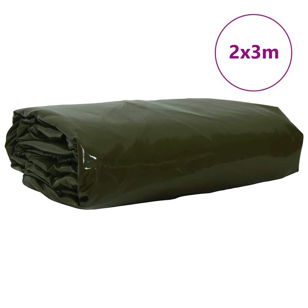 Pânză 650g / m² Verde măsliniu 2 x 3 m Pânză cu acoperire PVC GartenMobel Dekor