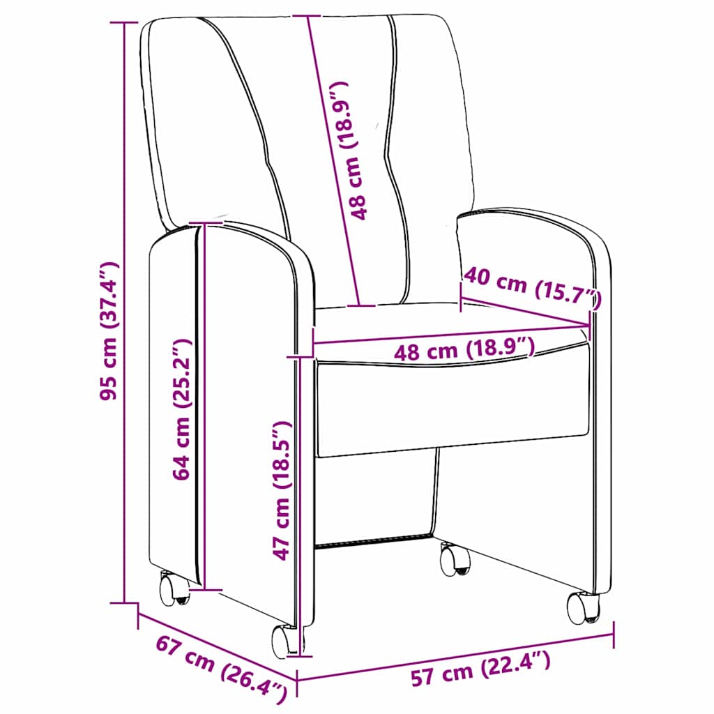 Scaune de dining 2 pcs Gri închis 57 x 67 x 95 cm țesătură GartenMobel Dekor