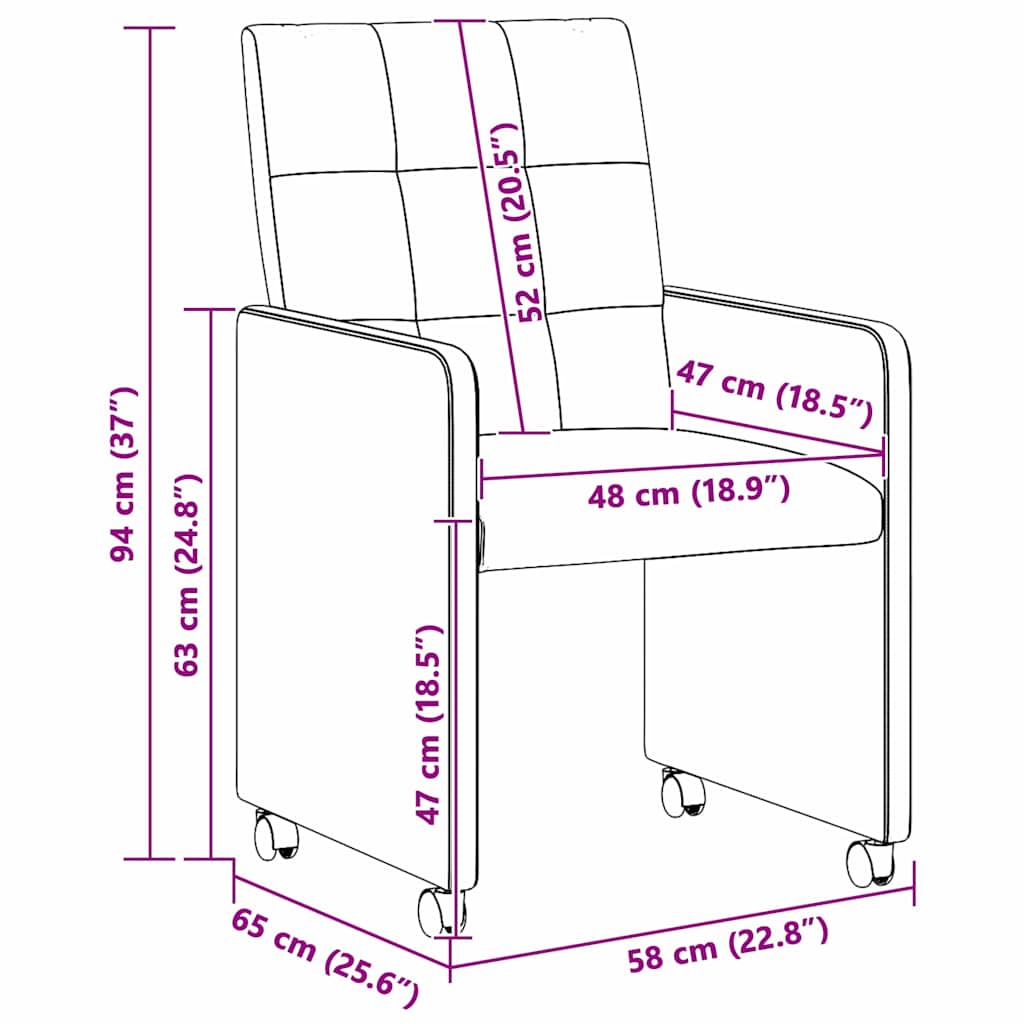 Scaune de dining 2 pcs Verde închis 58 x 65 x 94 cm țesătură GartenMobel Dekor