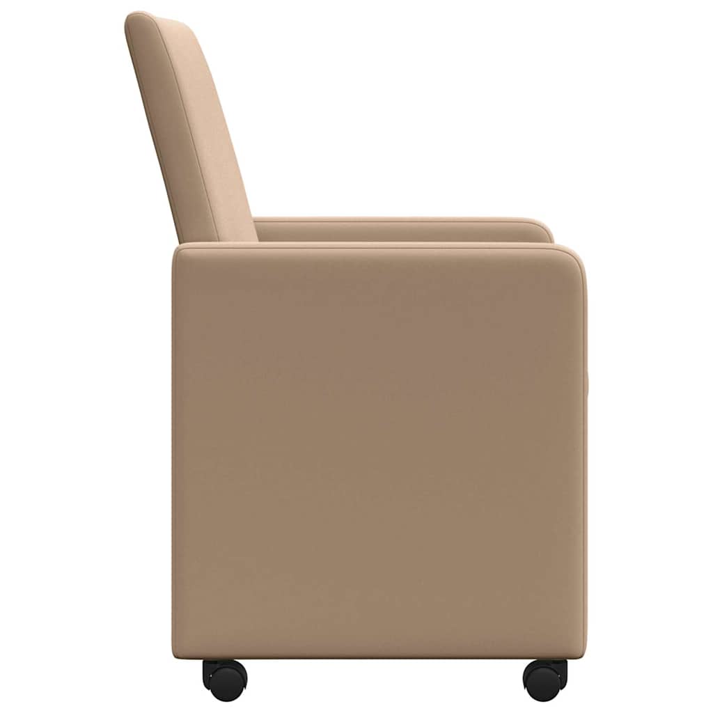 Scaune de dining cu roți 2 pcs Cappuccino 57 x 66 x 94 cm GartenMobel Dekor