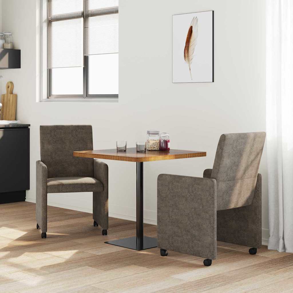 Scaune de dining cu roți 2 pcs Gri închis 57 x 66 x 94 cm GartenMobel Dekor