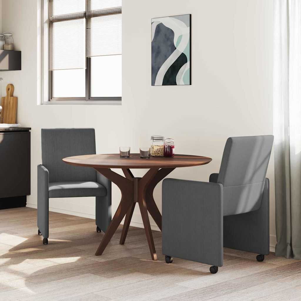 Scaune de dining cu roți 2 pcs Gri închis 57 x 66 x 94 cm GartenMobel Dekor