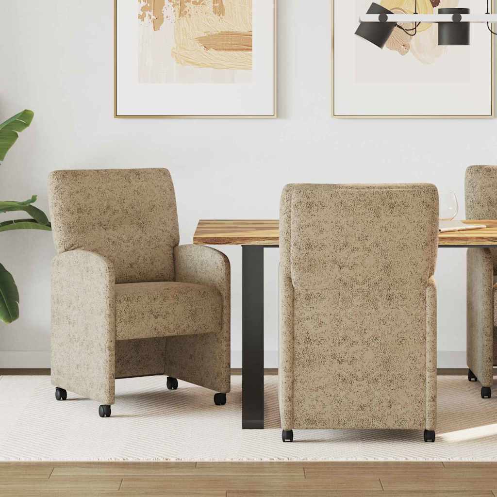 Scaune de dining cu roți 2 pcs Gri deschis 57 x 67 x 95 cm GartenMobel Dekor