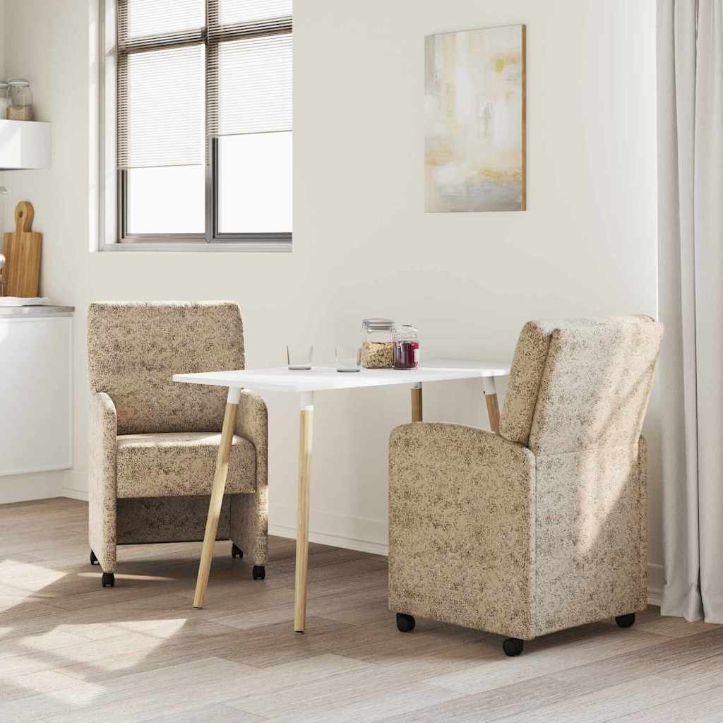 Scaune de dining cu roți 2 pcs Gri deschis 57 x 67 x 95 cm GartenMobel Dekor