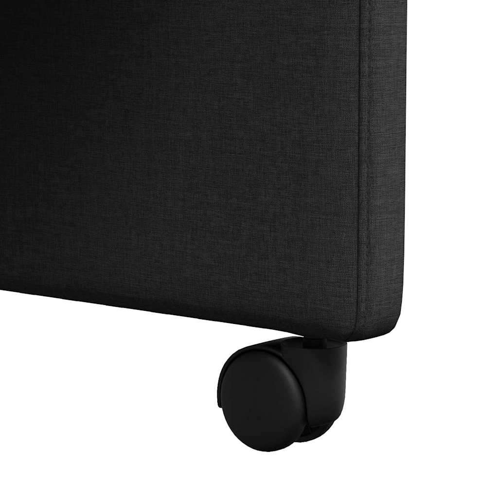 Scaune de dining cu roți 2 pcs Negru 58 x 65 x 94 cm țesătură GartenMobel Dekor