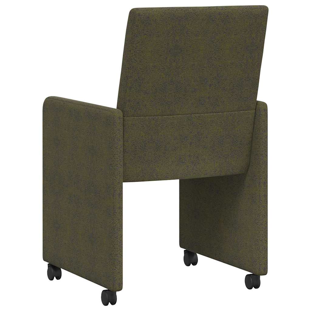 Scaune de dining cu roți 2 pcs Verde militar 57 x 66 x 94 cm GartenMobel Dekor