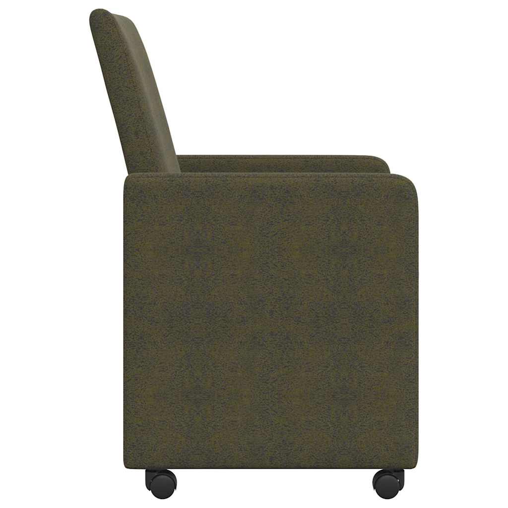 Scaune de dining cu roți 2 pcs Verde militar 57 x 66 x 94 cm GartenMobel Dekor