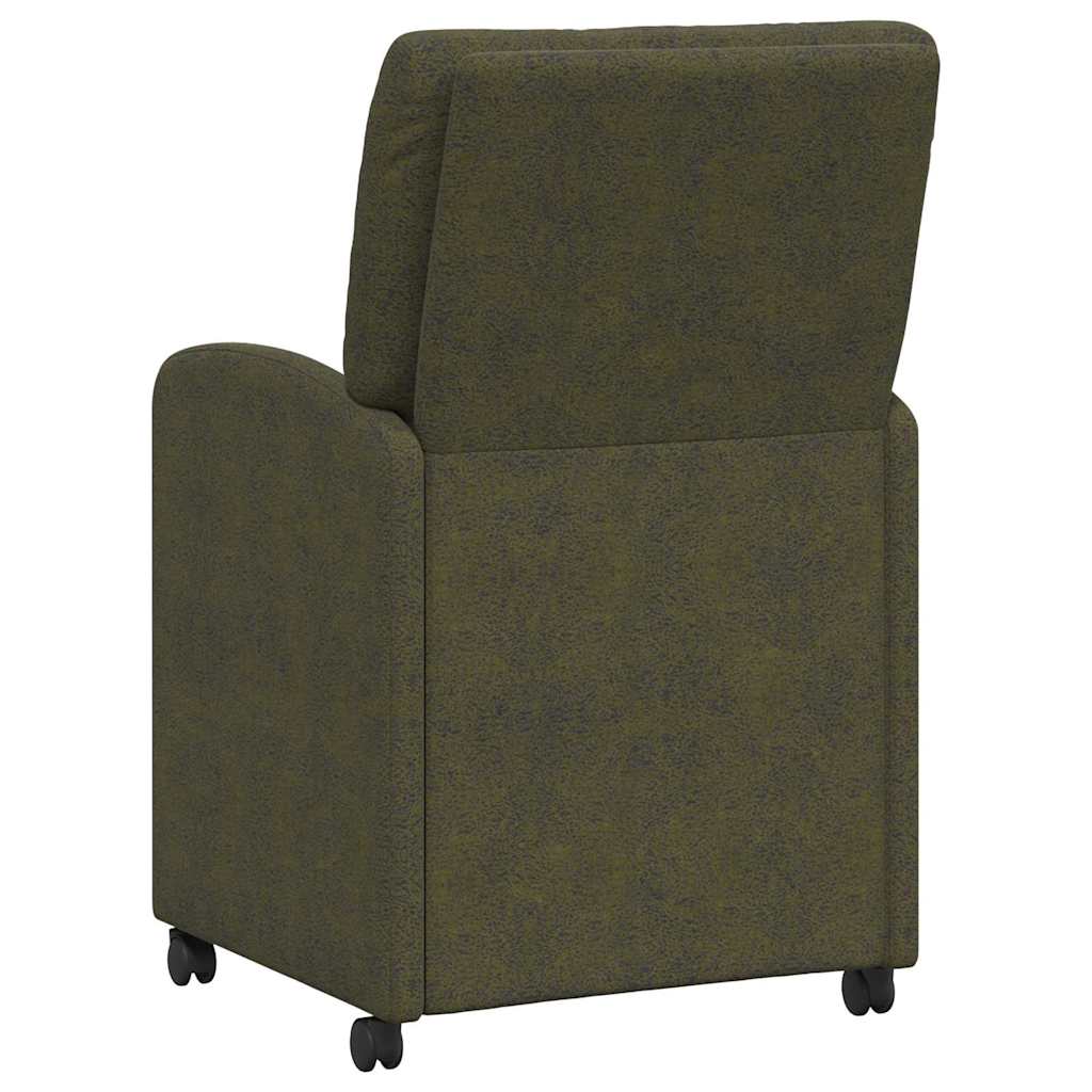 Scaune de dining cu roți 2 pcs Verde militar 57 x 67 x 95 cm GartenMobel Dekor