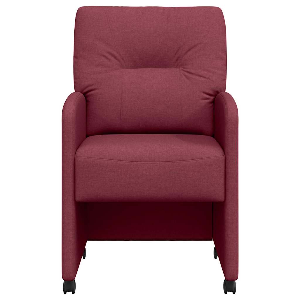 Scaune de dining cu roți 2 pcs bordo 57 x 67 x 95 cm țesătură GartenMobel Dekor