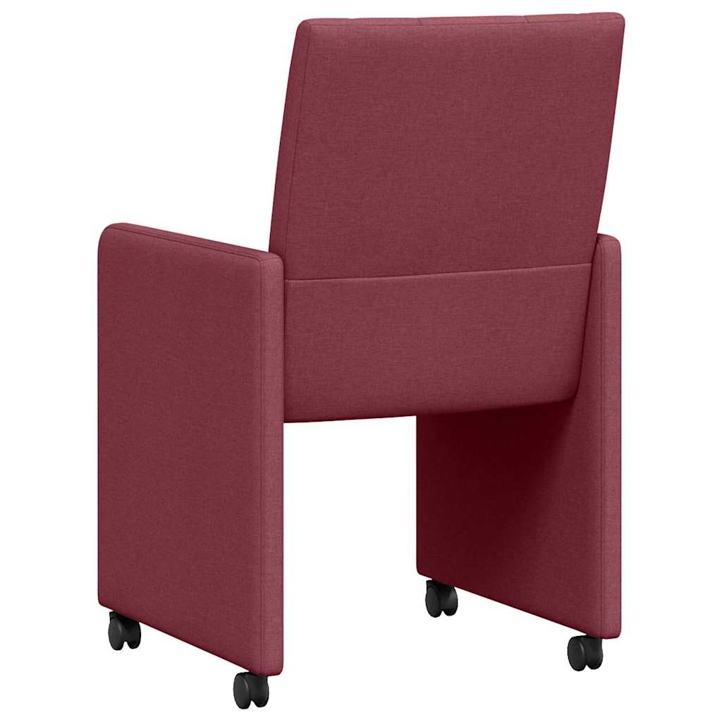 Scaune de dining cu roți 2 pcs bordo 58 x 65 x 94 cm țesătură GartenMobel Dekor