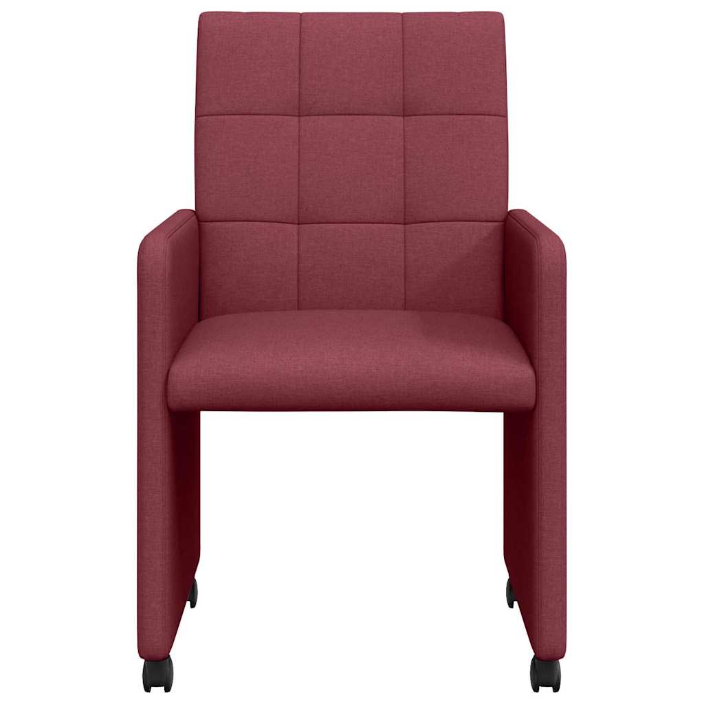 Scaune de dining cu roți 2 pcs bordo 58 x 65 x 94 cm țesătură GartenMobel Dekor