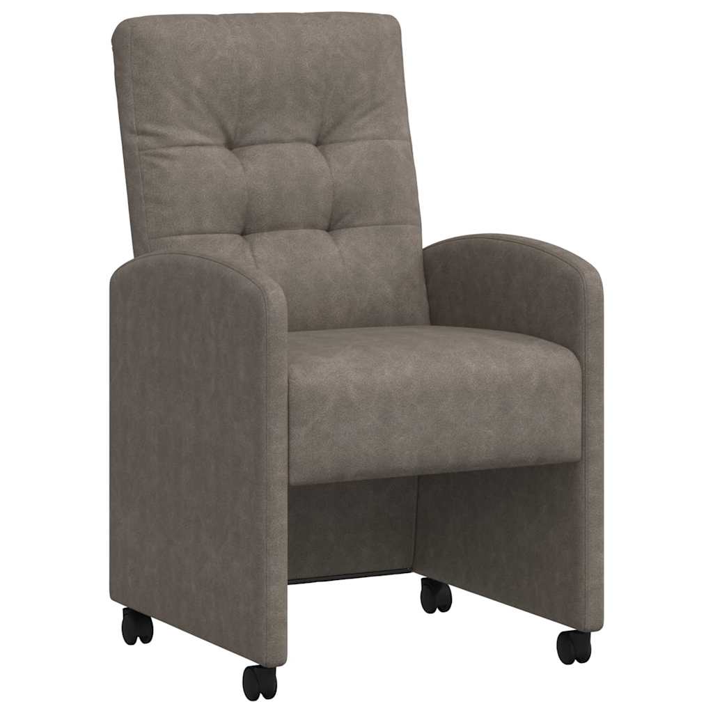 Scaune de dining 2 pcs Gri 57 x 67 x 98 cm Piele artificială GartenMobel Dekor