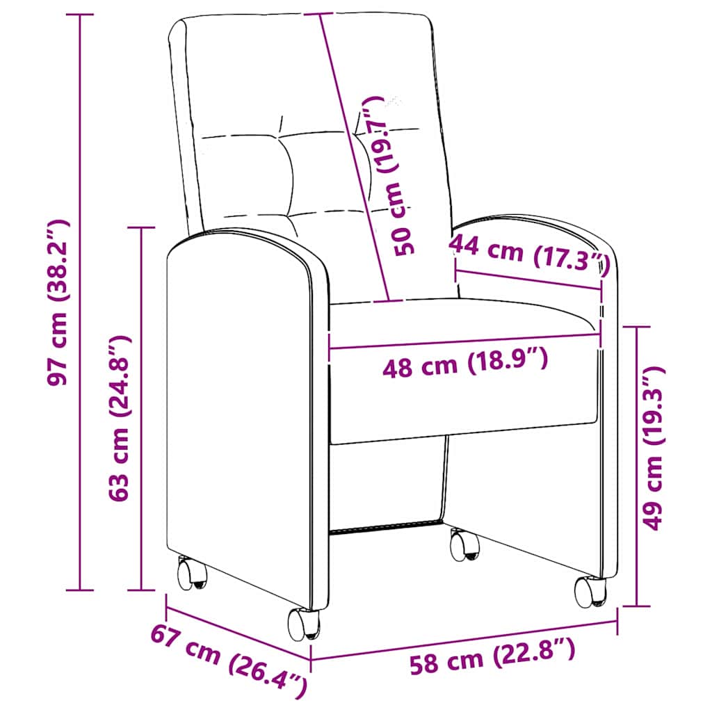 Scaune de dining 2 pcs Gri 57 x 67 x 98 cm Piele artificială GartenMobel Dekor