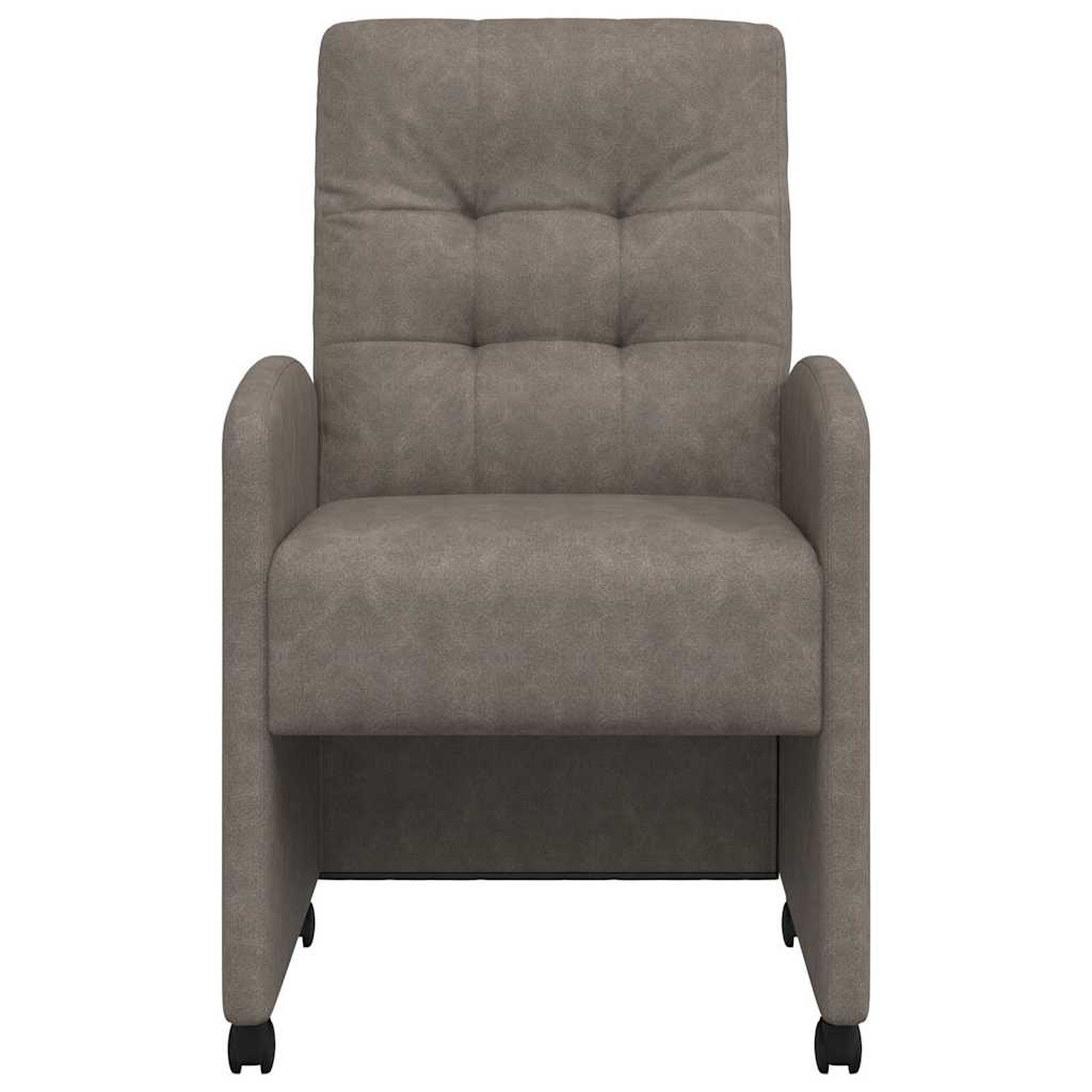 Scaune de dining 2 pcs Gri 57 x 67 x 98 cm Piele artificială GartenMobel Dekor