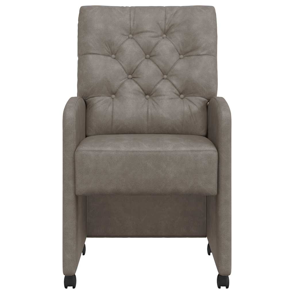 Scaune de dining 2 pcs Gri 58 x 67 x 97 cm Piele artificială GartenMobel Dekor