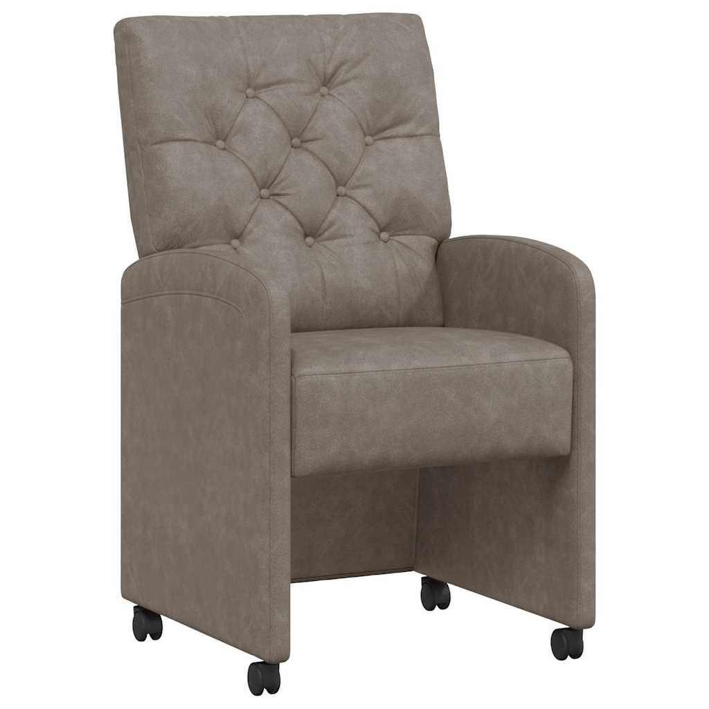 Scaune de dining 2 pcs Gri 58 x 67 x 97 cm Piele artificială GartenMobel Dekor