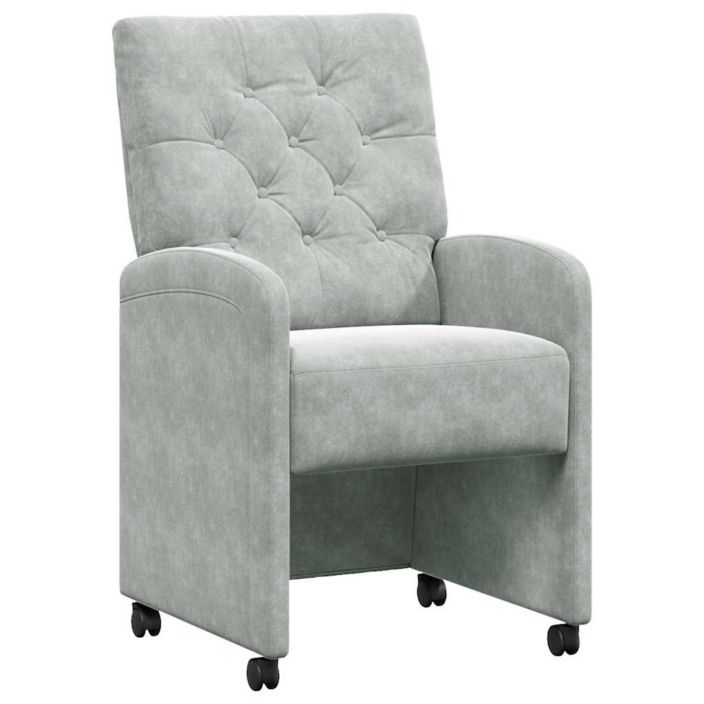 Scaune de dining 2 pcs Gri deschis 58 x 67 x 97 cm Catifea GartenMobel Dekor