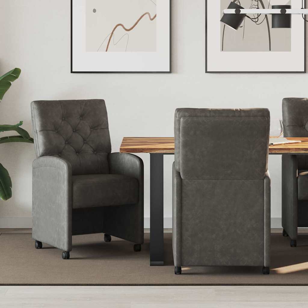 Scaune de dining 2 pcs Negru 58 x 67 x 97 cm Piele artificială GartenMobel Dekor