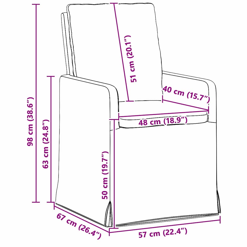 Scaune de dining 2 pcs bordo 57 x 67 x 98 cm țesătură GartenMobel Dekor