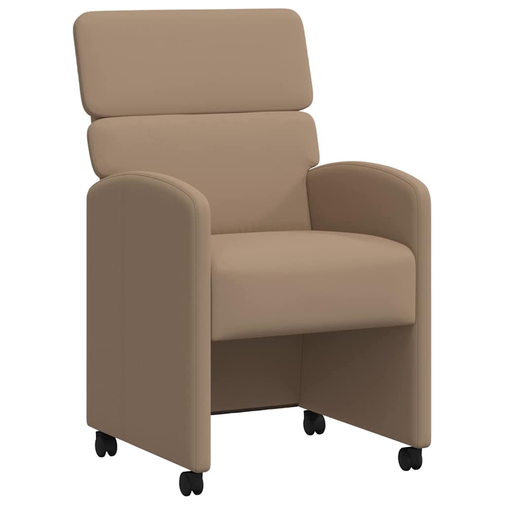 Scaune de dining cu roți 2 pcs Cappuccino 58 x 65 x 98 cm GartenMobel Dekor