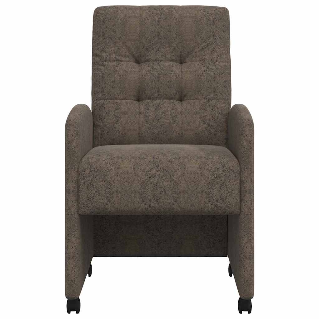 Scaune de dining cu roți 2 pcs Gri închis 57 x 67 x 98 cm GartenMobel Dekor