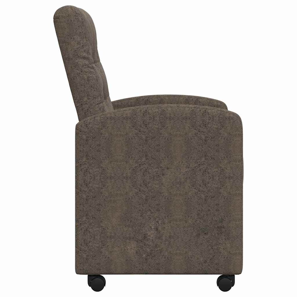 Scaune de dining cu roți 2 pcs Gri închis 57 x 67 x 98 cm GartenMobel Dekor