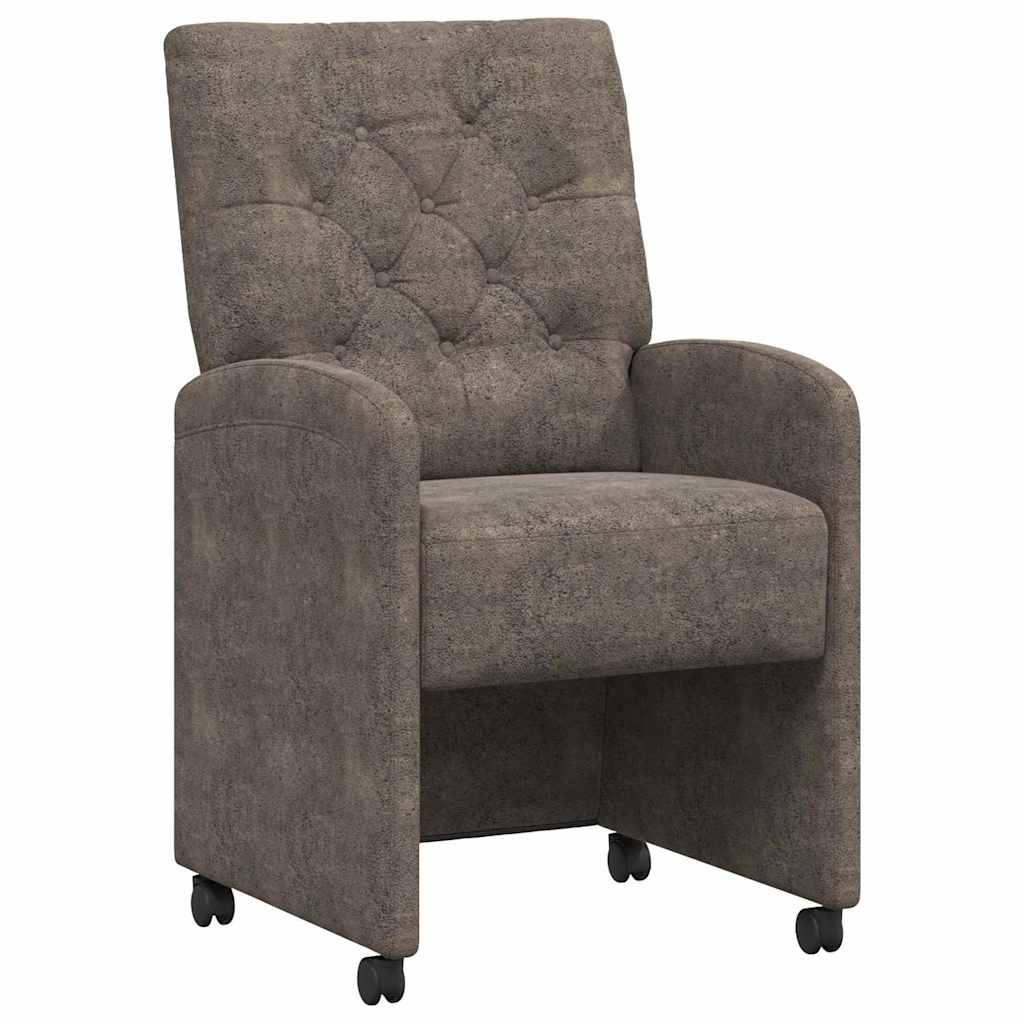 Scaune de dining cu roți 2 pcs Gri închis 58 x 67 x 97 cm GartenMobel Dekor