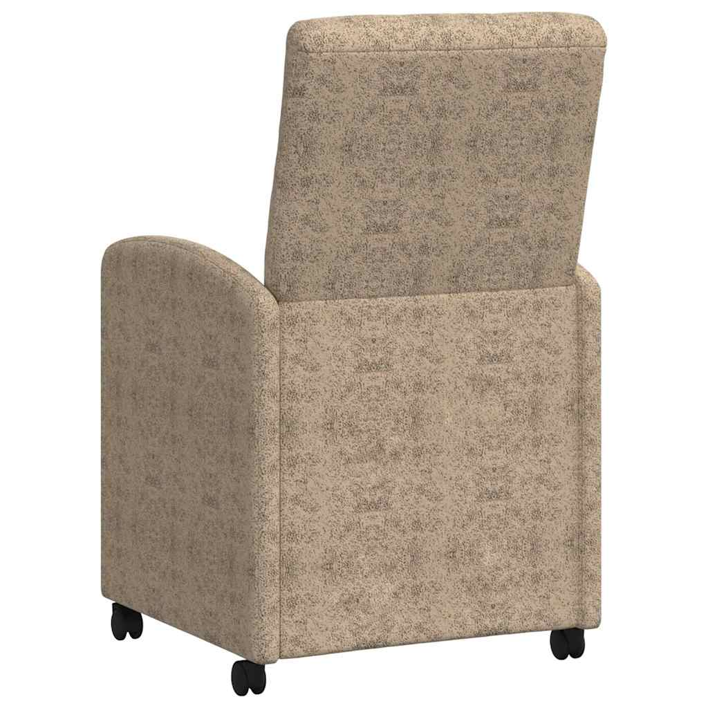 Scaune de dining cu roți 2 pcs Gri deschis 57 x 67 x 98 cm GartenMobel Dekor