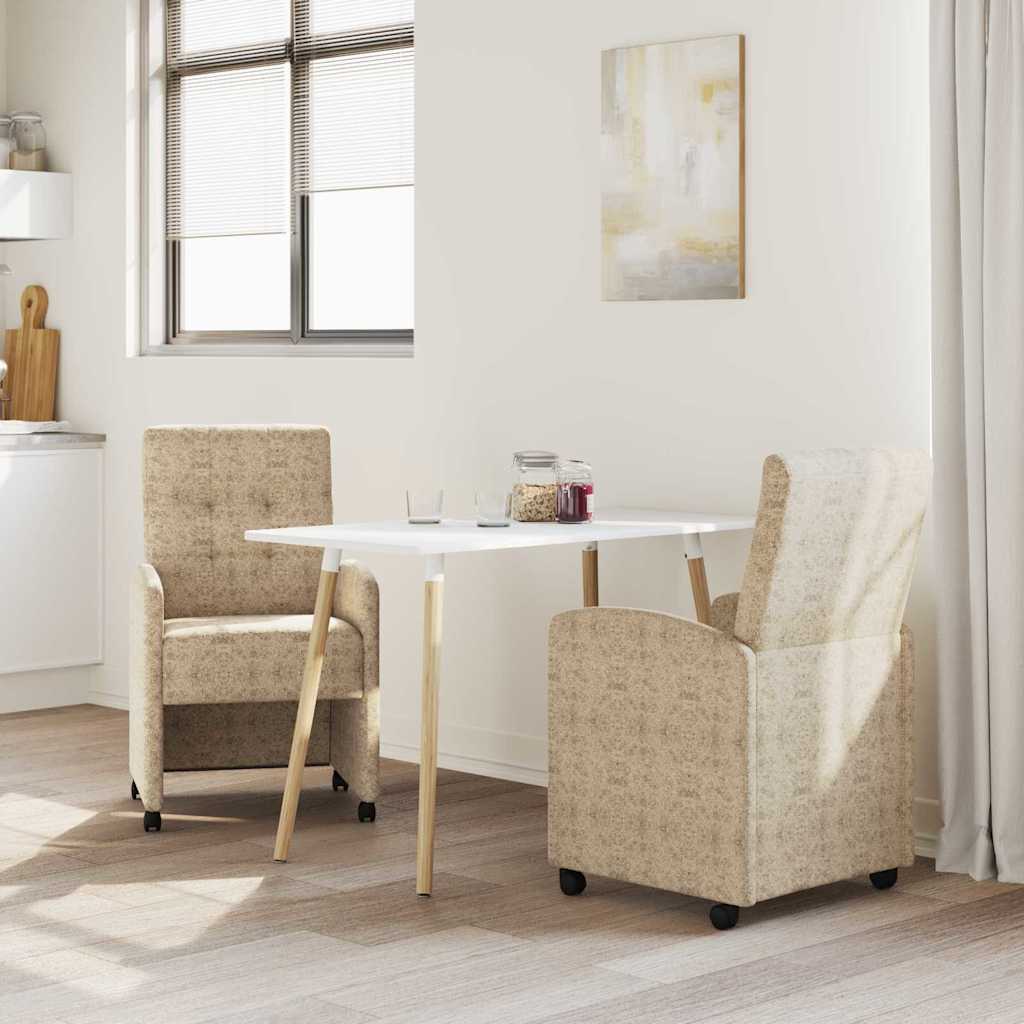 Scaune de dining cu roți 2 pcs Gri deschis 57 x 67 x 98 cm GartenMobel Dekor