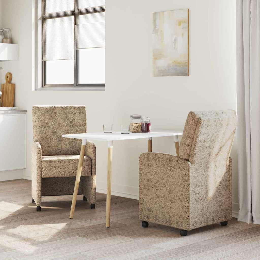 Scaune de dining cu roți 2 pcs Gri deschis 58 x 67 x 97 cm GartenMobel Dekor