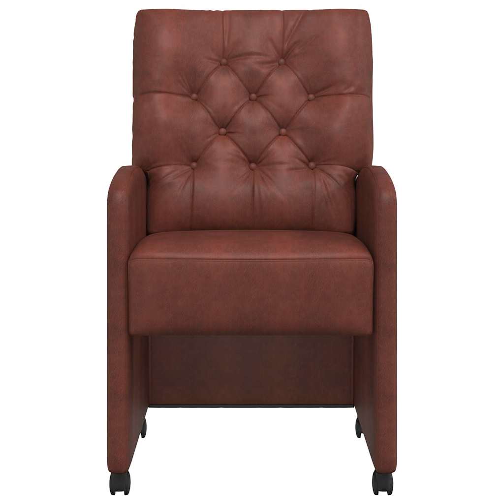 Scaune de dining cu roți 2 pcs Maro lucios 58 x 67 x 97 cm GartenMobel Dekor