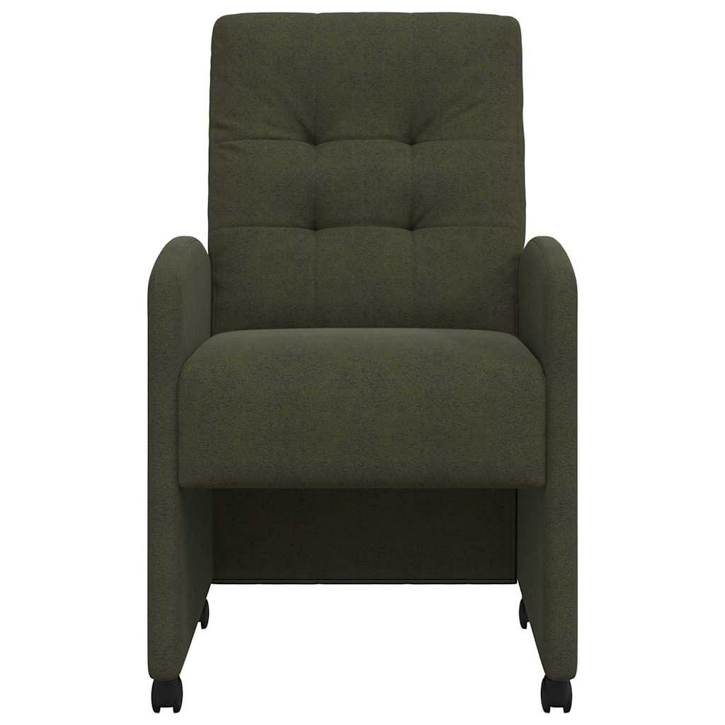 Scaune de dining cu roți 2 pcs Verde militar 57 x 67 x 98 cm GartenMobel Dekor