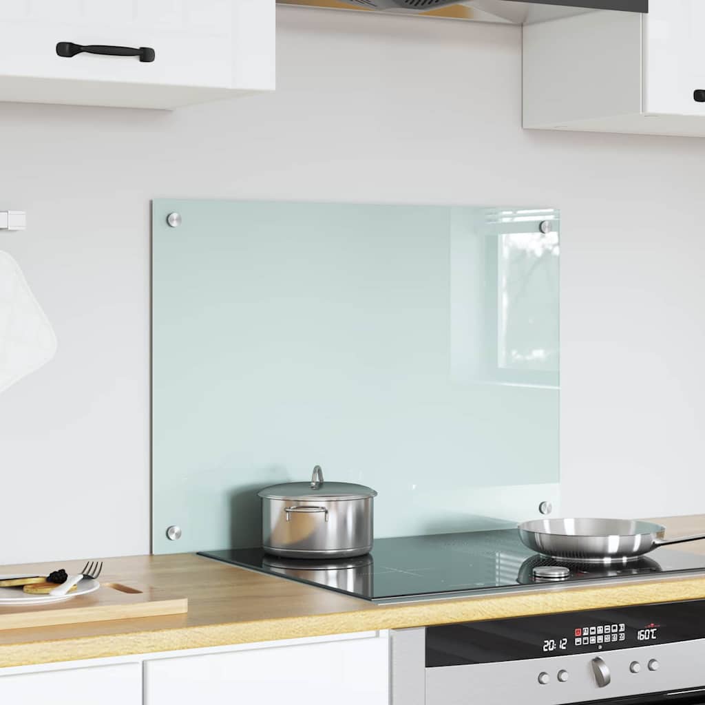 Spate de bucătărie Alb 70 x 50 x 0,8 cm sticlă securizată GartenMobel Dekor